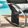 SoBuy OGS28-SCH Chaise Longue Transat de Jardin Bascule avec Appui-tête Réglable et Pochette latérale