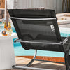 SoBuy OGS28-SCH Chaise Longue Transat de Jardin Bascule avec Appui-tête Réglable et Pochette latérale
