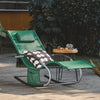 SoBuy OGS28-WD Chaise Longue Transat de Jardin Bascule avec Appui-tête Réglable et Pochette latérale