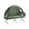 SoBuy OGS32-GR Tente de Camping Pliable 4 en 1avec Toit, Sac de Couchage, Matelas Gonflable, 1 Personne, Vert