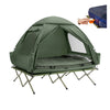SoBuy OGS32-L-GR Tente de Camping 4 en 1 Pliable Lit Surélevé, Toit, Sac de Couchage, Matelas Gonflable -2 Personnes - Idéal pour Randonnée, Festival et Plein Air