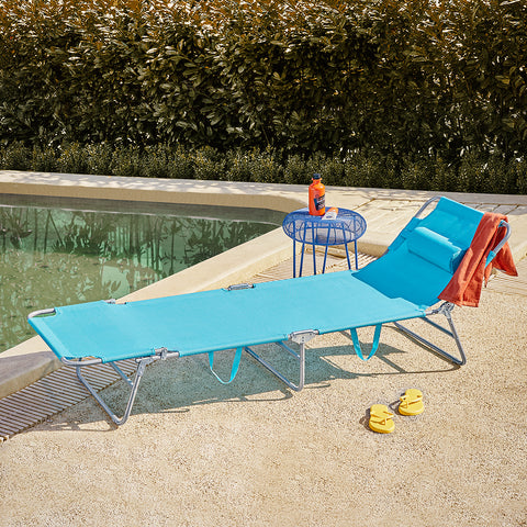 SoBuy OGS35-B Chaise Longue Bain de soleil Transat de Jardin Pliant,réglable