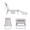 SoBuy OGS35-MIx2Lot de 2 Transat Jardin Extérieur Pliable Bain de Soleil avec Oreiller Chaise Longue Relax avec Poche Latérale Mobilier de Jardin pour Terrasse Plage Piscine Beige 155x56x81 cm