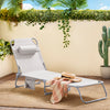 SoBuy OGS35-MIx2Lot de 2 Transat Jardin Extérieur Pliable Bain de Soleil avec Oreiller Chaise Longue Relax avec Poche Latérale Mobilier de Jardin pour Terrasse Plage Piscine Beige 155x56x81 cm