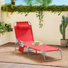 SoBuy OGS35-R Transat Jardin Extérieur Pliable Bain de Soleil avec Oreiller Chaise Longue Relax avec Poche Latérale Confortable Mobilier de Jardin pour Terrasse Plage Piscine Rouge 155x56x81cm