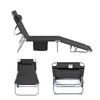 SoBuy OGS35-SCHx2 Lot de 2 Transat Jardin Extérieur Pliable Bain de Soleil avec Oreiller Chaise Longue Relax avec Poche Latérale Mobilier de Jardin pour Terrasse Plage Piscine Noir 155x56x81 cm