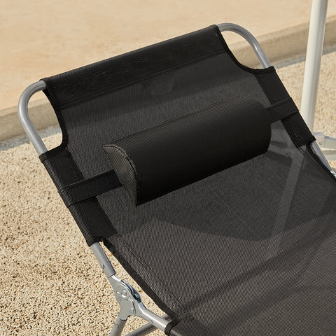 SoBuy OGS35-SCH Chaise Longue Bain de soleil Transat de Jardin Pliant