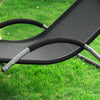 SoBuy OGS38-SCH Chaise Longue Transat de Jardin Bascule avec Appui-tête