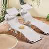 SoBuy OGS48-MIx2 Lot de 2 Transat Jardin Extérieur Pliable Bain de Soleil avec Oreiller Chaise Longue avec Pare-Soleil et Poche Latérale Mobilier de Jardin pour Terrasse Piscine Beige 155x56x81cm