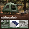 SoBuy OGS61-L-GR Tente Surélevée avec Lit de Camping pour 2 Personnes Tente de Camping Pliable 4en1 avec Lit en Alu, Sac de Couchage, Matelas Gonflable, Sac de Transport Charge Max. 180 kg Verte