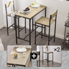 SoBuy OGT03-N Ensemble Table Haute de Cuisine 87 cm avec 2 tabourets de Bar – Meuble Bar Compact Mange Debout pour Petit Espace, Balcon, Salon ou Cuisine – Style Industriel Bois et métal
