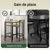 SoBuy OGT03-N Ensemble Table Haute de Cuisine 87 cm avec 2 tabourets de Bar – Meuble Bar Compact Mange Debout pour Petit Espace, Balcon, Salon ou Cuisine – Style Industriel Bois et métal