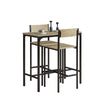 SoBuy OGT03-N Ensemble Table Haute de Cuisine 87 cm avec 2 tabourets de Bar – Meuble Bar Compact Mange Debout pour Petit Espace, Balcon, Salon ou Cuisine – Style Industriel Bois et métal
