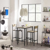 SoBuy OGT03-N Ensemble Table Haute de Cuisine 87 cm avec 2 tabourets de Bar – Meuble Bar Compact Mange Debout pour Petit Espace, Balcon, Salon ou Cuisine – Style Industriel Bois et métal