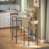 SoBuy OGT03-XL Ensemble Table Haute de Cuisine 100 cm avec 2 tabourets de Bar – Meuble Bar Compact Mange Debout pour Petit Espace, Balcon, Salon ou Cuisine – Style Industriel Bois et métal