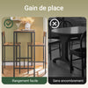 SoBuy OGT03-XL Ensemble Table Haute de Cuisine 100 cm avec 2 tabourets de Bar – Meuble Bar Compact Mange Debout pour Petit Espace, Balcon, Salon ou Cuisine – Style Industriel Bois et métal