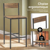 SoBuy OGT03-XL Ensemble Table Haute de Cuisine 100 cm avec 2 tabourets de Bar – Meuble Bar Compact Mange Debout pour Petit Espace, Balcon, Salon ou Cuisine – Style Industriel Bois et métal