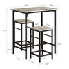 SoBuy OGT10-HG Set de 1 Table Haute + 2 Tabourets avec Repose-Pieds