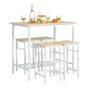 SoBuy OGT11-WN Set de 1 Table + 4 Tabourets Ensemble Table de Bar Bistrot + 4 Tabourets avec Repose-Pieds Table Haute Cuisine