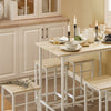 SoBuy OGT11-WN Set de 1 Table + 4 Tabourets Ensemble Table de Bar Bistrot + 4 Tabourets avec Repose-Pieds Table Haute Cuisine