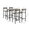 SoBuy OGT14-N Set de 1 Table + 4 Tabourets, Ensemble Table de Bar Bistrot + 4 Tabourets, Table Mange-Debout, Table Haute Cuisine, pour Salle à Manger, Cuisine, Salon, Blacon, Naturel