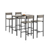 SoBuy OGT14-N Set de 1 Table + 4 Tabourets, Ensemble Table de Bar Bistrot + 4 Tabourets, Table Mange-Debout, Table Haute Cuisine, pour Salle à Manger, Cuisine, Salon, Blacon, Naturel