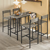 SoBuy OGT14-N Set de 1 Table + 4 Tabourets, Ensemble Table de Bar Bistrot + 4 Tabourets, Table Mange-Debout, Table Haute Cuisine, pour Salle à Manger, Cuisine, Salon, Blacon, Naturel