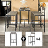 SoBuy OGT14-N Set de 1 Table + 4 Tabourets, Ensemble Table de Bar Bistrot + 4 Tabourets, Table Mange-Debout, Table Haute Cuisine, pour Salle à Manger, Cuisine, Salon, Blacon, Naturel
