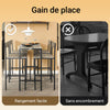 SoBuy OGT14-N Set de 1 Table + 4 Tabourets, Ensemble Table de Bar Bistrot + 4 Tabourets, Table Mange-Debout, Table Haute Cuisine, pour Salle à Manger, Cuisine, Salon, Blacon, Naturel