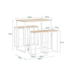 SoBuy OGT15-WN Set de 1 Table + 4 Tabourets Ensemble Table de Bar Bistrot + 4 Tabourets de Bar avec Repose-Pieds