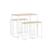 SoBuy OGT15-WN Set de 1 Table + 4 Tabourets Ensemble Table de Bar Bistrot + 4 Tabourets de Bar avec Repose-Pieds