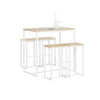 SoBuy OGT15-WN Table Haute Mange Debout avec 4 Tabourets Ensemble Table Bar Cuisine Gain de Place pour Petit Espace Table Mange-Debout Compacte pour Cuisine, Balcon ou Salle à Manger 100x60x96cm