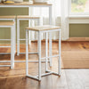 SoBuy OGT15-WN Table Haute Mange Debout avec 4 Tabourets Ensemble Table Bar Cuisine Gain de Place pour Petit Espace Table Mange-Debout Compacte pour Cuisine, Balcon ou Salle à Manger 100x60x96cm