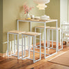 SoBuy OGT15-WN Table Haute Mange Debout avec 4 Tabourets Ensemble Table Bar Cuisine Gain de Place pour Petit Espace Table Mange-Debout Compacte pour Cuisine, Balcon ou Salle à Manger 100x60x96cm