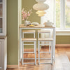 SoBuy OGT15-WN Set de 1 Table + 4 Tabourets Ensemble Table de Bar Bistrot + 4 Tabourets de Bar avec Repose-Pieds
