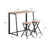 SoBuy OGT18-N Set de 1 Table + 2 Chaises Table à Manger Table de Cuisine