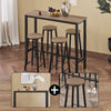 SoBuy OGT22-SCH Set de Table + 4 Tabourets de Bar Avec Repose-Pieds - Ensemble Table Haute de Cuisine Mange-Debout (Noir)