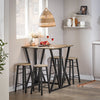 SoBuy OGT24-N Set de 1 Table + 4 Chaises Ensemble Table de Bar bistrot + 4 tabourets Table Mange-Debout Table Haute Cuisine Table à Manger