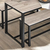 SoBuy OGT25-HN Ensemble Table à Manger et 2 Bancs, Set de 3 Pièces, Ensemble de Table de Cuisine avec 2 Bancs