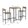 SoBuy OGT27-N Ensemble Table Haute Mange Debout Cuisine avec 2 Tabourets, Table de Bar Haute, Mange Debout avec Tabouret, Table Bar Cuisine, Table Haute Exterieur, MDF & Métal, Bois