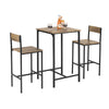 SoBuy OGT27-N Ensemble Table Haute Mange Debout Cuisine avec 2 Tabourets, Table de Bar Haute, Mange Debout avec Tabouret, Table Bar Cuisine, Table Haute Exterieur, MDF & Métal, Bois
