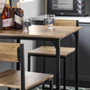 SoBuy OGT27-N Ensemble Table Haute Mange Debout Cuisine avec 2 Tabourets, Table de Bar Haute, Mange Debout avec Tabouret, Table Bar Cuisine, Table Haute Exterieur, MDF & Métal, Bois