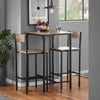 SoBuy OGT27-N Ensemble Table Haute Mange Debout Cuisine avec 2 Tabourets, Table de Bar Haute, Mange Debout avec Tabouret, Table Bar Cuisine, Table Haute Exterieur, MDF & Métal, Bois