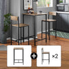 SoBuy OGT27-N Ensemble Table Haute Mange Debout Cuisine avec 2 Tabourets, Table de Bar Haute, Mange Debout avec Tabouret, Table Bar Cuisine, Table Haute Exterieur, MDF & Métal, Bois