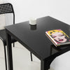 SoBuy OGT38-K-SCH Table à Manger Carrée Noire, 60 x 60 x 75 cm-Plateau en Verre Forme Carrée Pieds en Acier Robuste