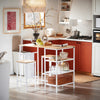 SoBuy OGT51-WN Ensemble Table et 2 Tabourets, Table Cuisine avec 3 Étagères Latérales, Table Haute Mange-Debout