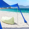 SoBuy OZT02-DB Tente de Plage Portable, Abris de Plage Lycra Polyester Anti UV UPF30, Parasol de Plage Bleu Royal