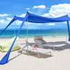 SoBuy OZT02-DB Tente de Plage Portable, Abris de Plage Lycra Polyester Anti UV UPF30, Parasol de Plage Bleu Royal