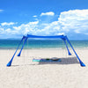 SoBuy OZT02-DB Tente de Plage Portable, Abris de Plage Lycra Polyester Anti UV UPF30, Parasol de Plage Bleu Royal