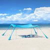 SoBuy OZT02-HB Tente de Plage Portable, Abris de Plage Lycra Polyester Anti UV UPF30, Parasol de Plage Turquoise